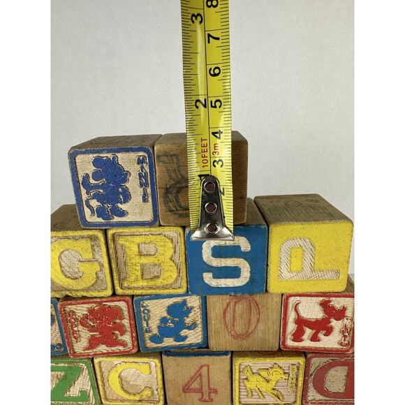 Vintage Disney Toy Blocks Lot of 24 Walt Disney Wooden, ABC, Alphabet Letter - Picture 6 of 7